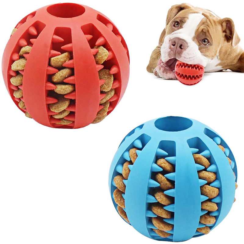 Dog Ball Toys for Small Dogs Interactive Elasticity Puppy Chew Toy Tooth Cleaning Rubber Food Ball Toy Pet Stuff