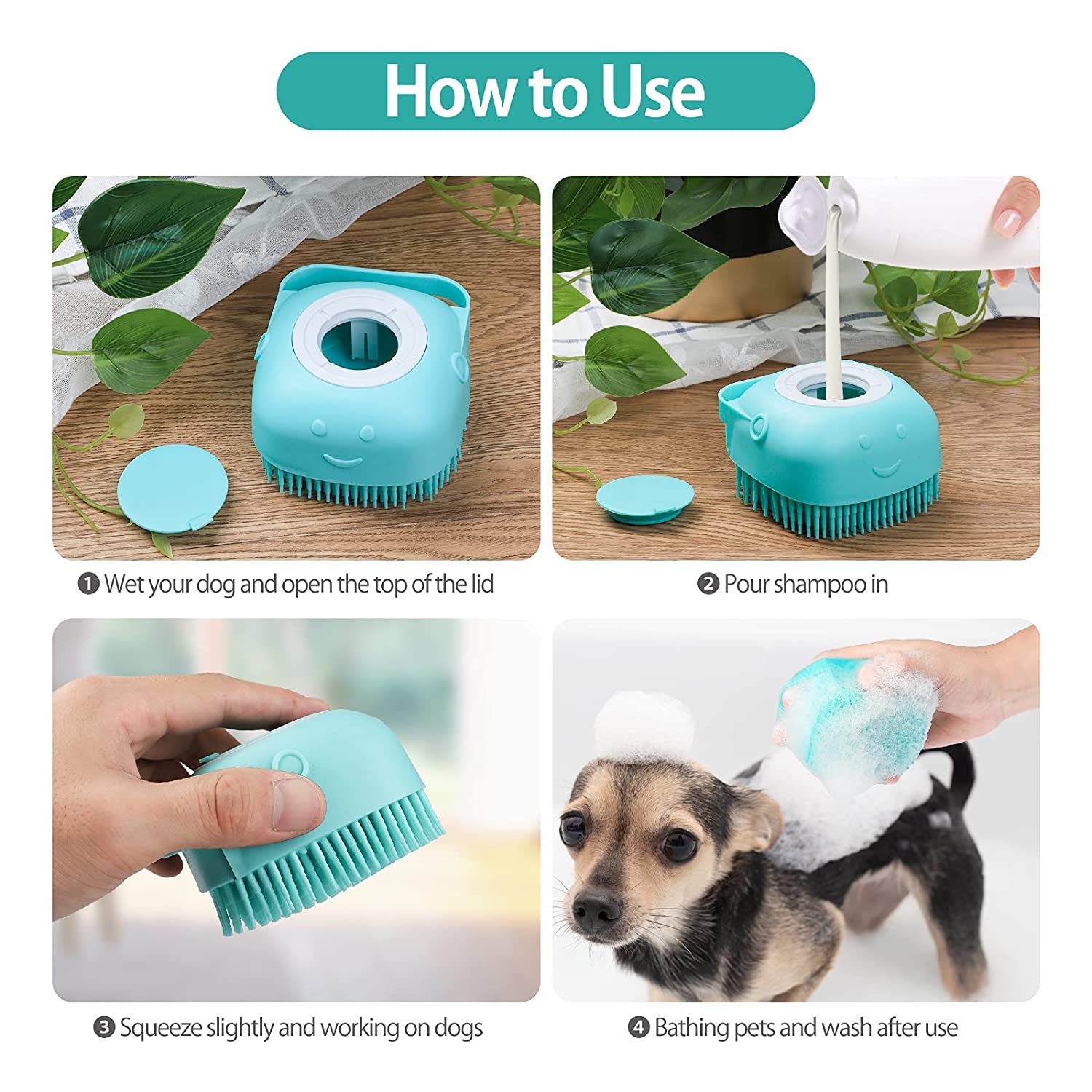 Dog Bath Brush Grooming Accessory Dog Bath Brush Grooming Accessory