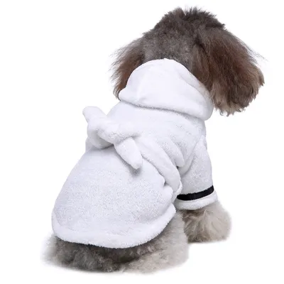Dog Bathrobe Towel with Hood