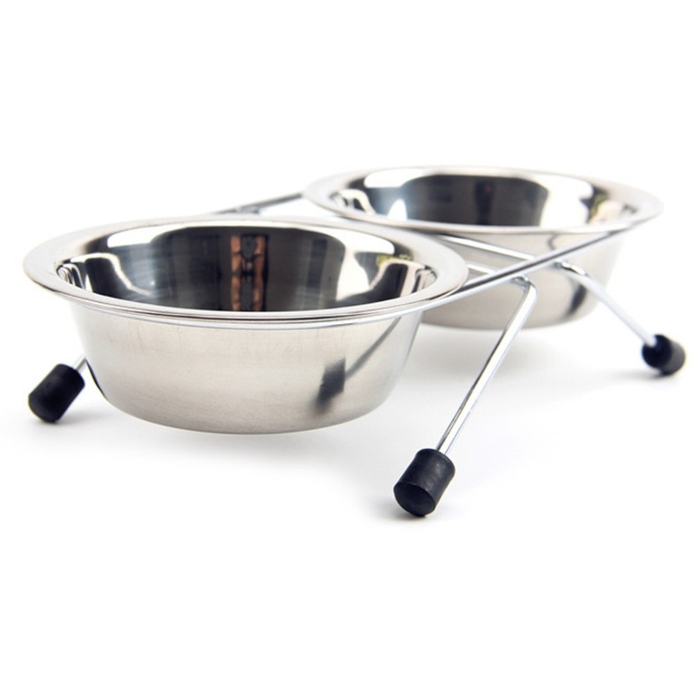 Dog Bowl Stand Double Pet Feeder