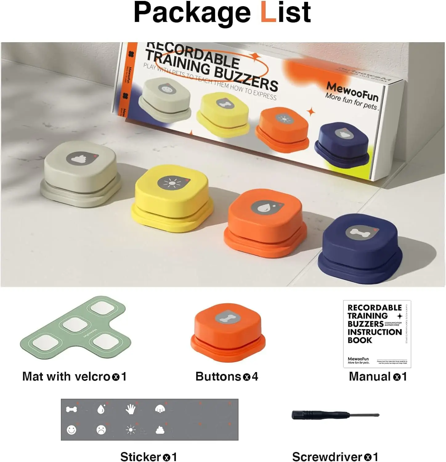 Dog Button Record Talking Pet Communication Vocal Training Interactive Toy Bell Ringer With Pad and Sticker Easy To Use Dog Button Record Talking Pet Communication Vocal Training Interactive Toy Bell Ringer With Pad and Sticker Easy To Use