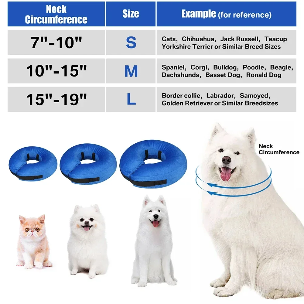 Dog Cones After Surgery, Protective Inflatable Dog Collar Pet Recovery Collar Soft Pet Cone for Small Medium or Large Dog Cones After Surgery, Protective Inflatable Dog Collar Pet Recovery Collar Soft Pet Cone for Small Medium or Large