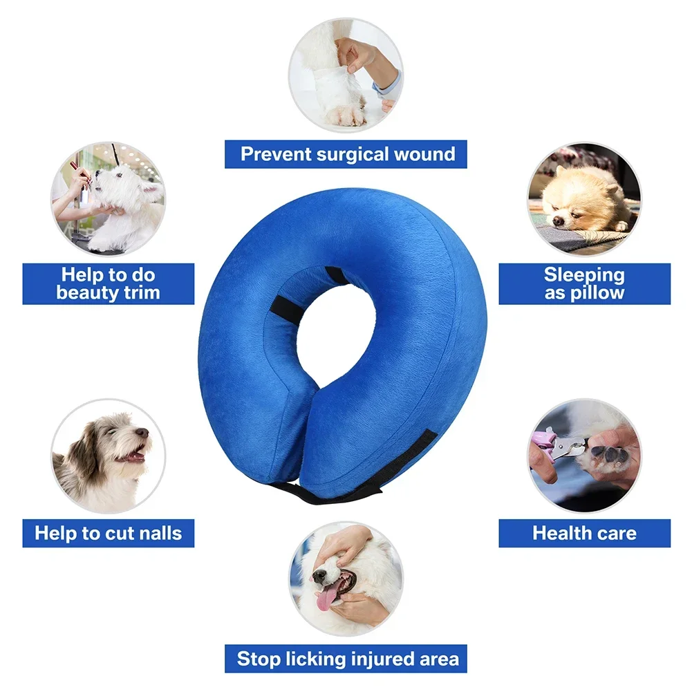 Dog Cones After Surgery, Protective Inflatable Dog Collar Pet Recovery Collar Soft Pet Cone for Small Medium or Large Dog Cones After Surgery, Protective Inflatable Dog Collar Pet Recovery Collar Soft Pet Cone for Small Medium or Large