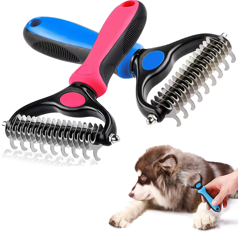 Dog Deshedding Brush Professional Pet Shedding Brush for Dogs Cats Fur Knot Cutter Double sided Pet Grooming Clean Comb Dog Deshedding Brush Professional Pet Shedding Brush for Dogs Cats Fur Knot Cutter Double sided Pet Grooming Clean Comb