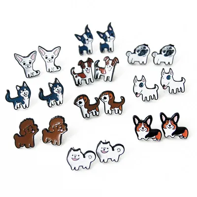 Dog Earrings Animal Stud Earrings