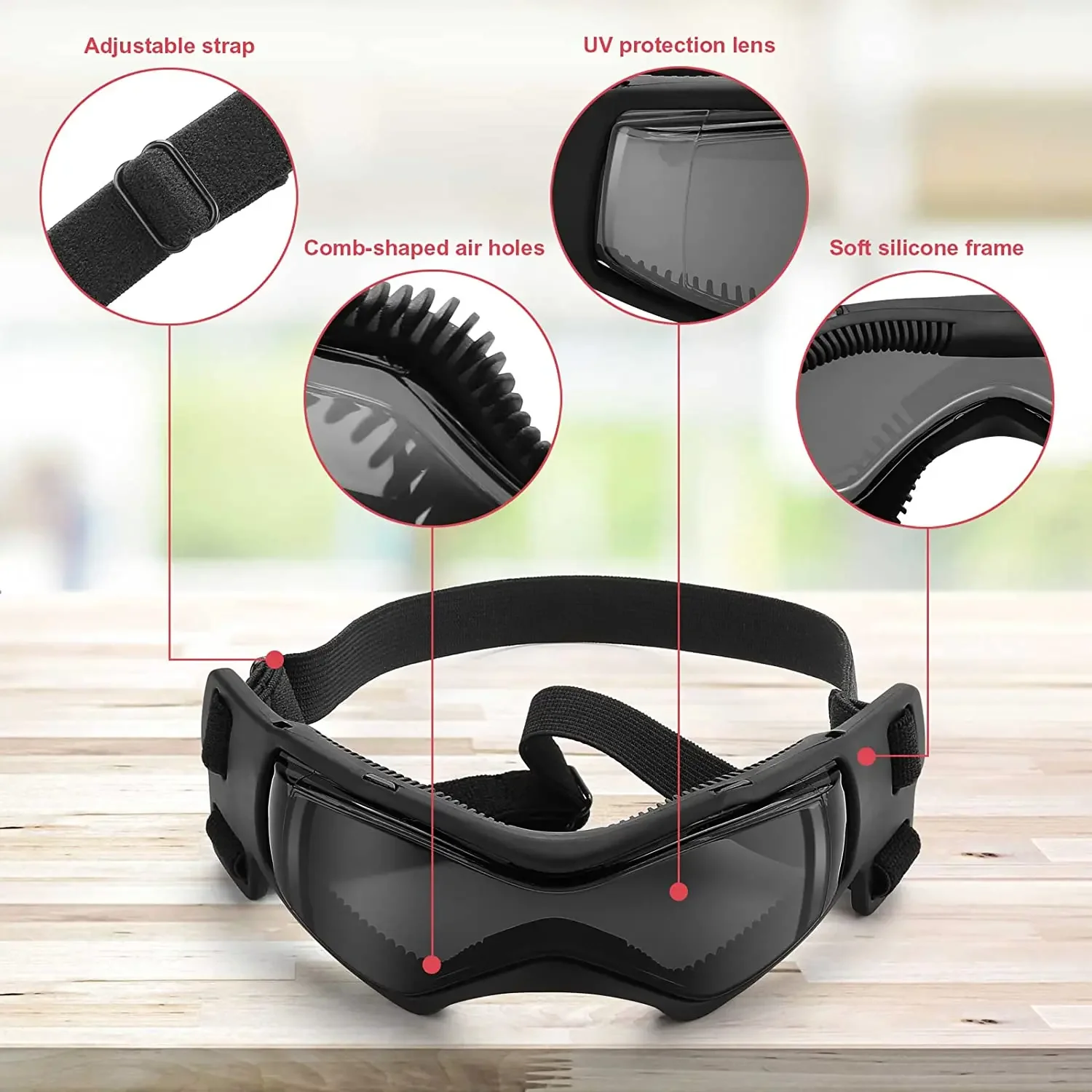 Dog Glasses UV Protection Snow Protection Wind Protection Dust Protection with Adjustable Strap Dog Glasses UV Protection Snow Protection Wind Protection Dust Protection with Adjustable Strap
