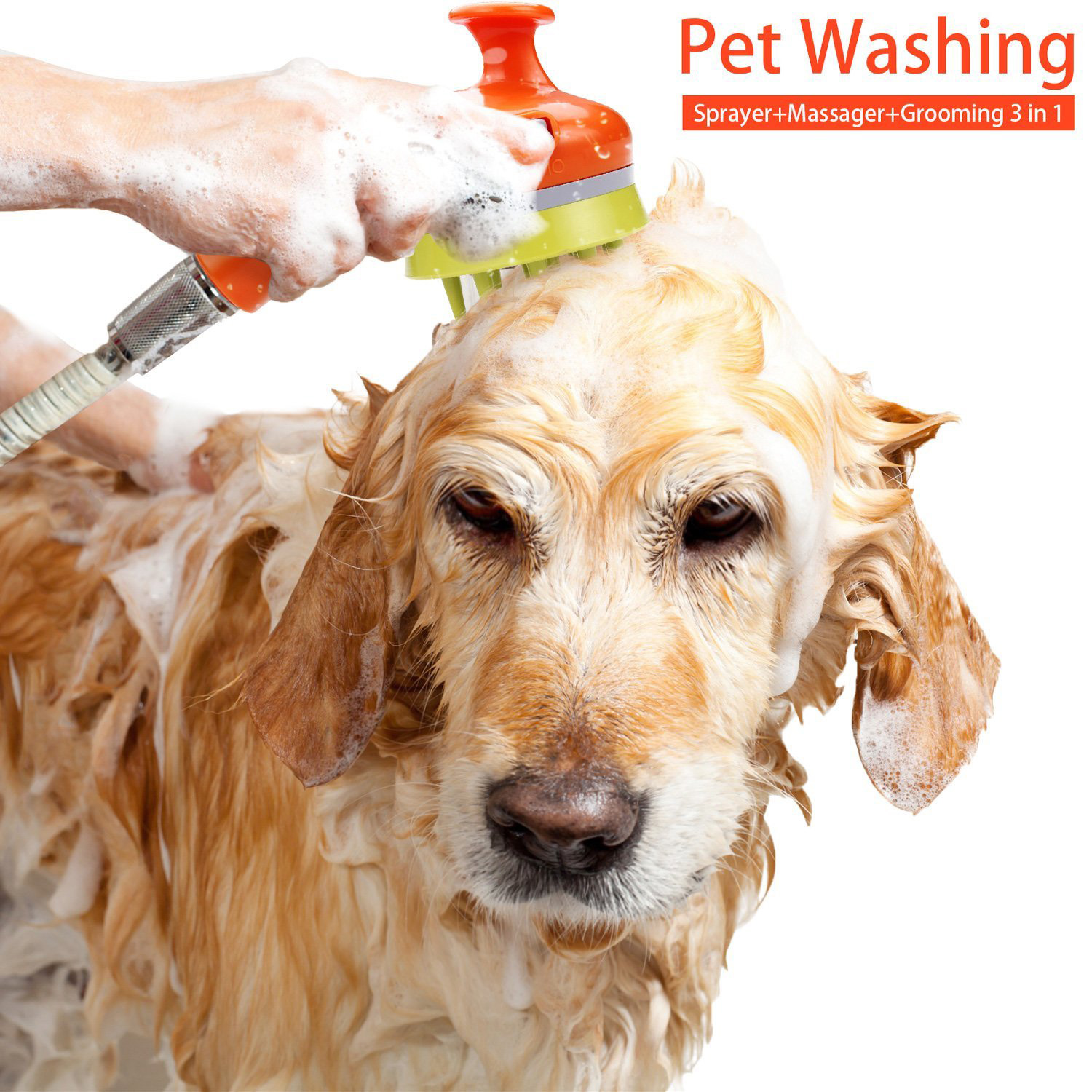 Dog Grooming Showerhead with Bristles