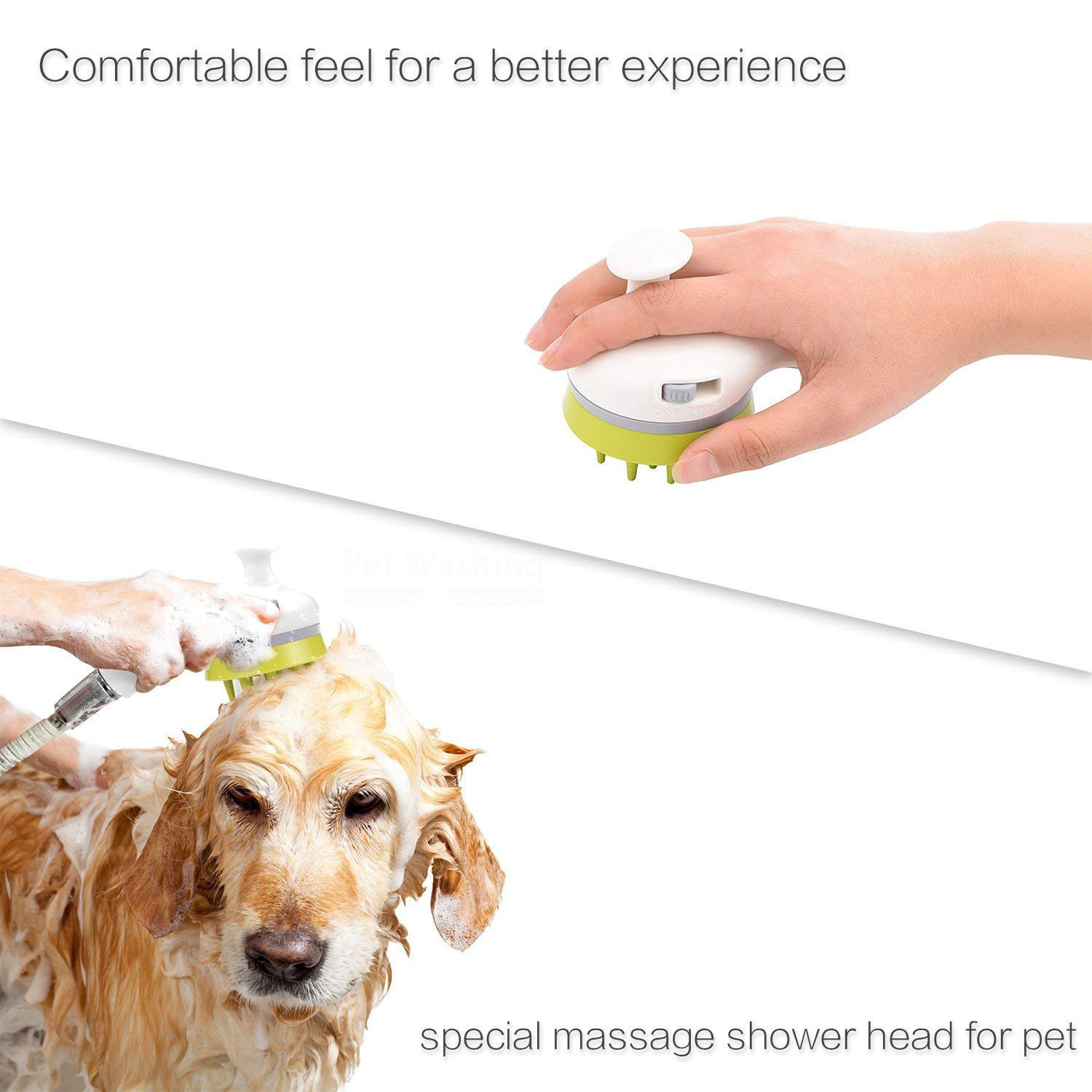 Dog Grooming Showerhead with Bristles
