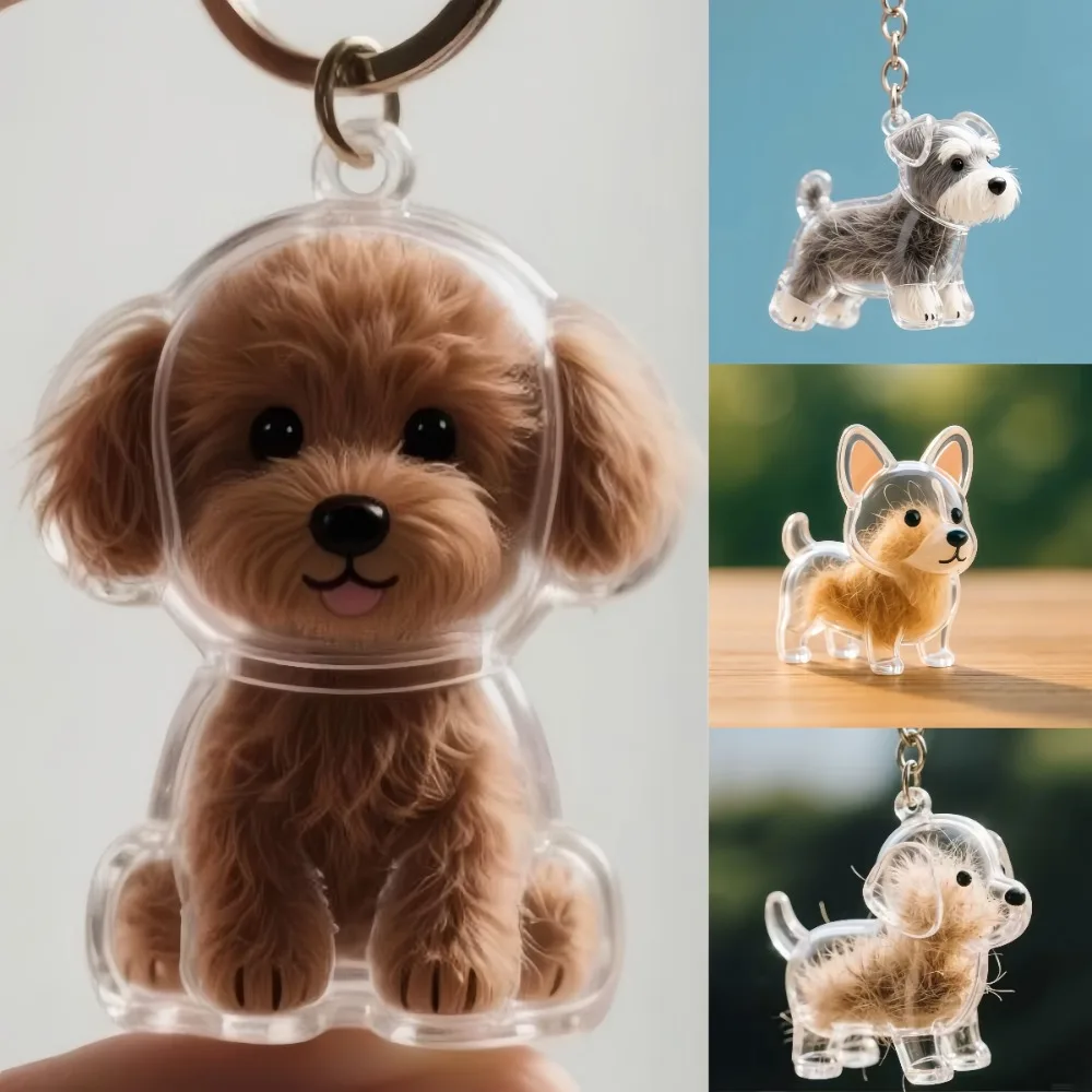 Dog Hair Storage Pendant Cute Keychain Car Key Chains Bag Pendant Couple Jewelry Souvenir Collection Gift Decoration Dog Hair Storage Pendant Cute Keychain Car Key Chains Bag Pendant Couple Jewelry Souvenir Collection Gift Decoration