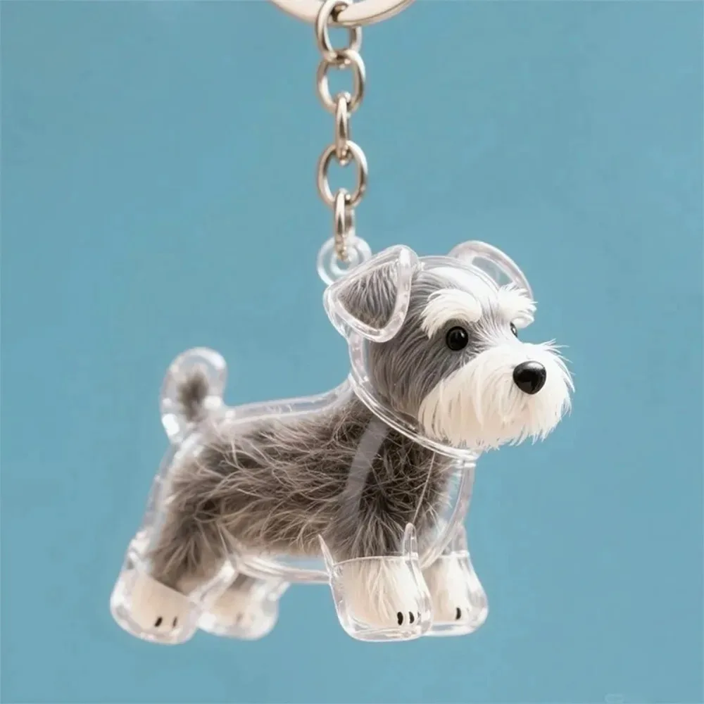 Dog Hair Storage Pendant Cute Keychain Car Key Chains Bag Pendant Couple Jewelry Souvenir Collection Gift Decoration