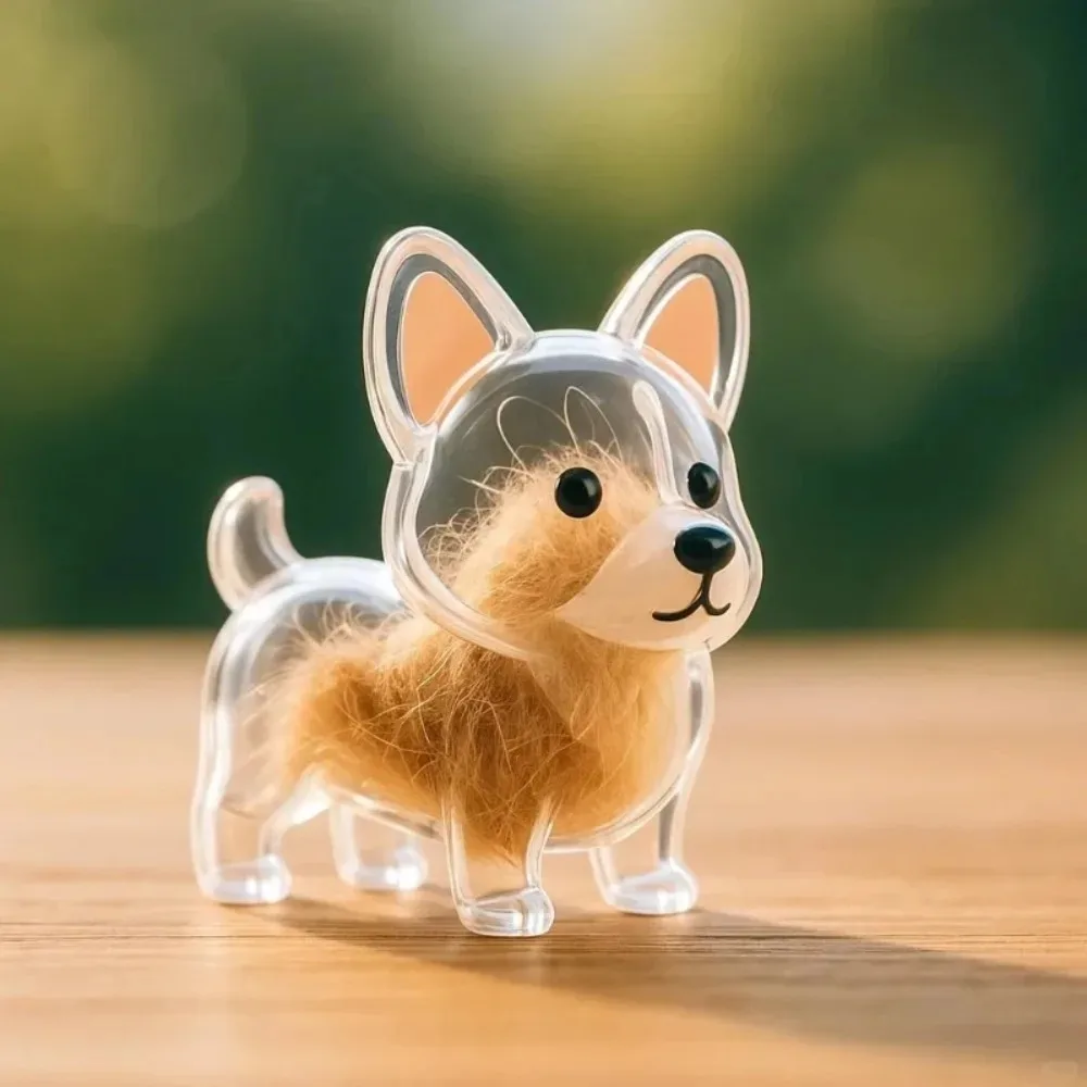 Dog Hair Storage Pendant Cute Keychain Car Key Chains Bag Pendant Couple Jewelry Souvenir Collection Gift Decoration