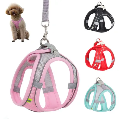 Dog Harness Leash Set Dogs Adjustable Puppy Cat Harness Vest French Bulldog Chihuahua Pug Outdoor Walking Lead Leash
