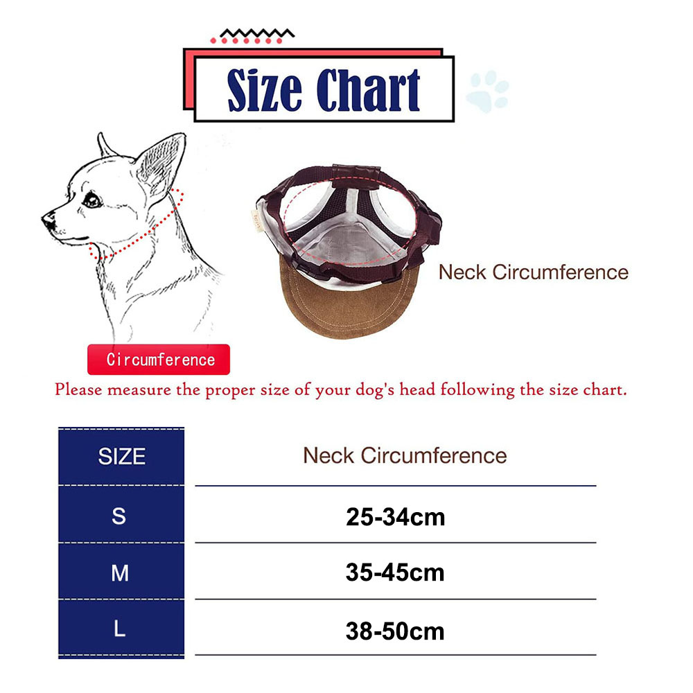 Dog Hat Dog Sunscreen Hat Baseball Cap Outdoor Sports Hat with Ear Holes Adjustable Pet Hat for Small and Medium Dog