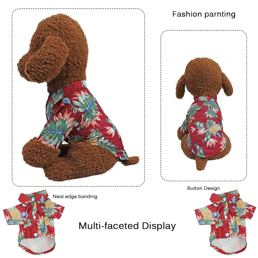 Dog Hawaiian Shirt Summer Pet Clothes Dog Hawaiian Shirt Summer Pet Clothes