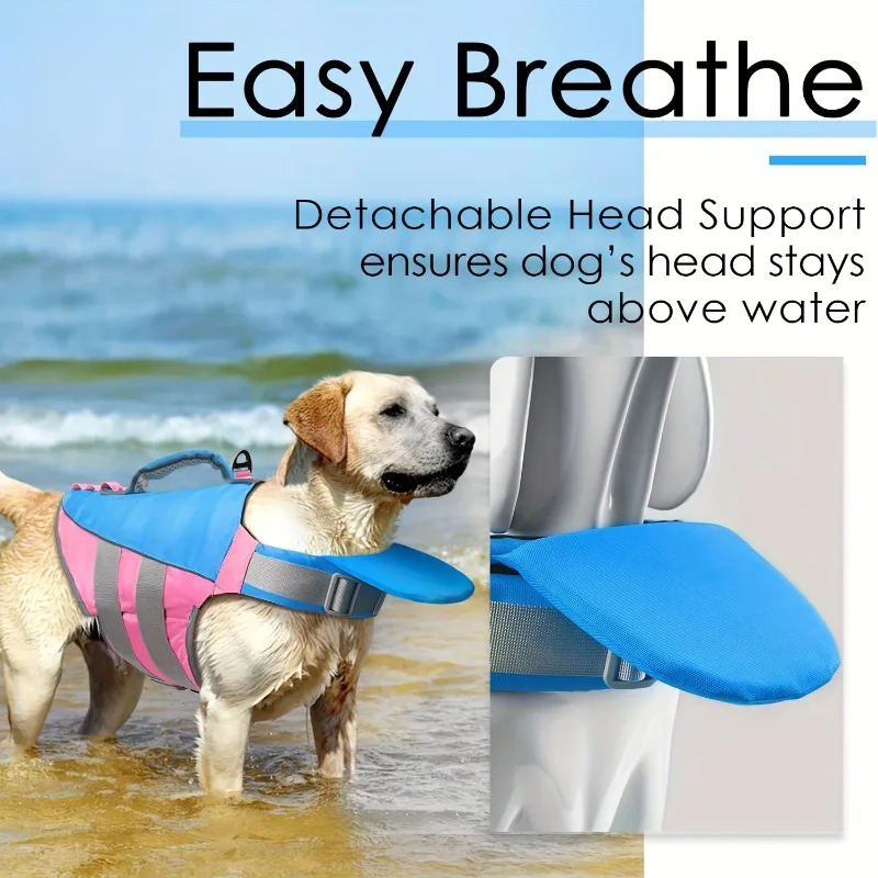 Dog Life Jacket Adjustable Dog Life Vest Reflective Dog Life Vest with Handle for Small To Large Breeds Swimming Boating Dog Life Jacket Adjustable Dog Life Vest Reflective Dog Life Vest with Handle for Small To Large Breeds Swimming Boating