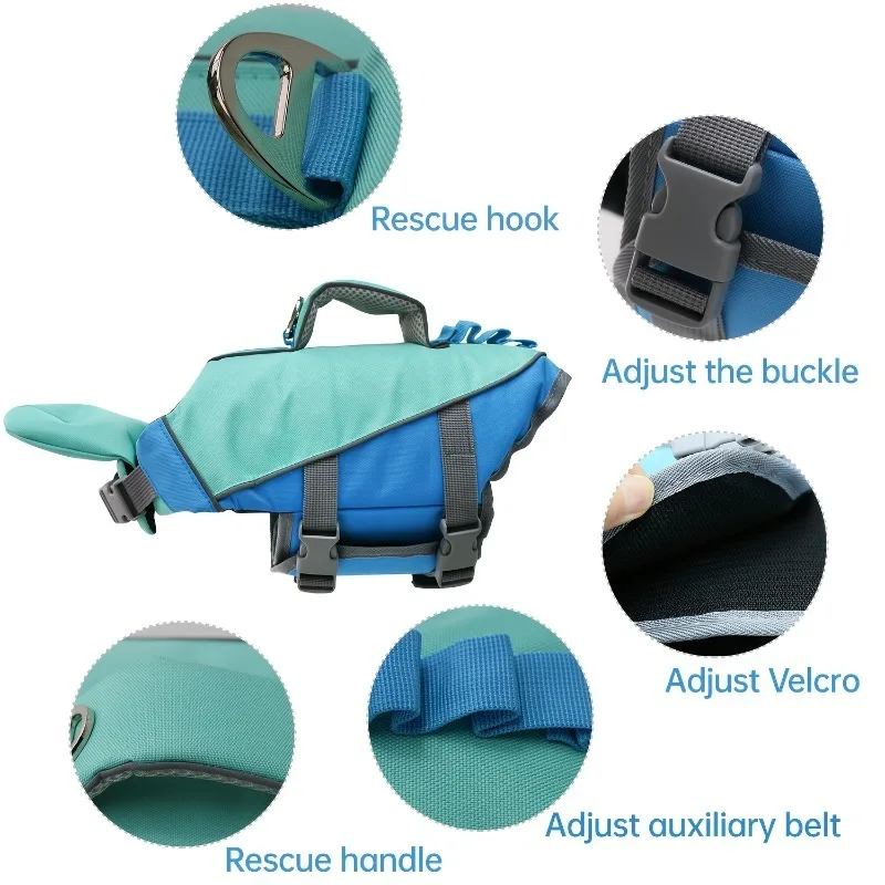 Dog Life Jacket Adjustable Dog Life Vest Reflective Dog Life Vest with Handle for Small To Large Breeds Swimming Boating Dog Life Jacket Adjustable Dog Life Vest Reflective Dog Life Vest with Handle for Small To Large Breeds Swimming Boating