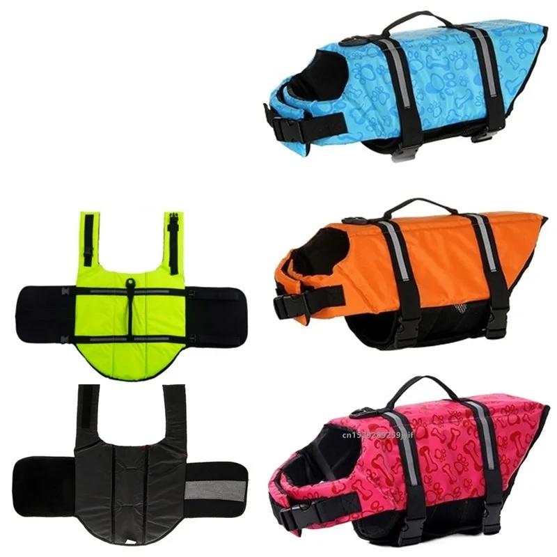 Dog Life Jacket Reflective Adjustable Large Dogs Swimwear Safety Vest Surfing Sailboat Enhanced Buoyancy Pet Lifejackets