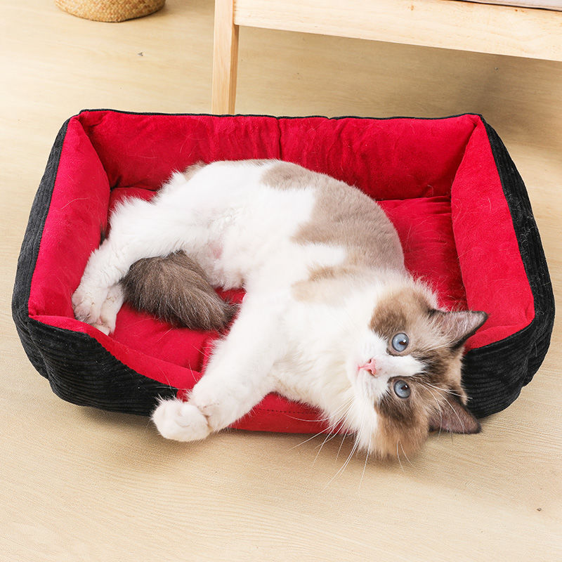 Dog Lounger Cushion Bed with Pillow Dog Lounger Cushion Bed with Pillow