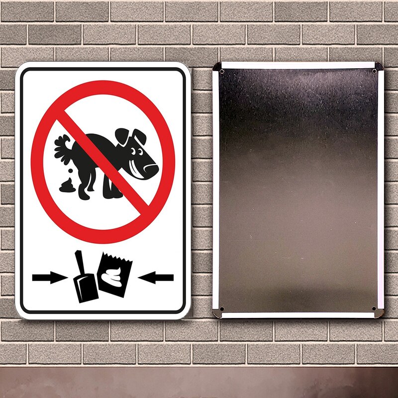 Dog No Poop Sign Tin Plate Dog No Poop Sign Tin Plate