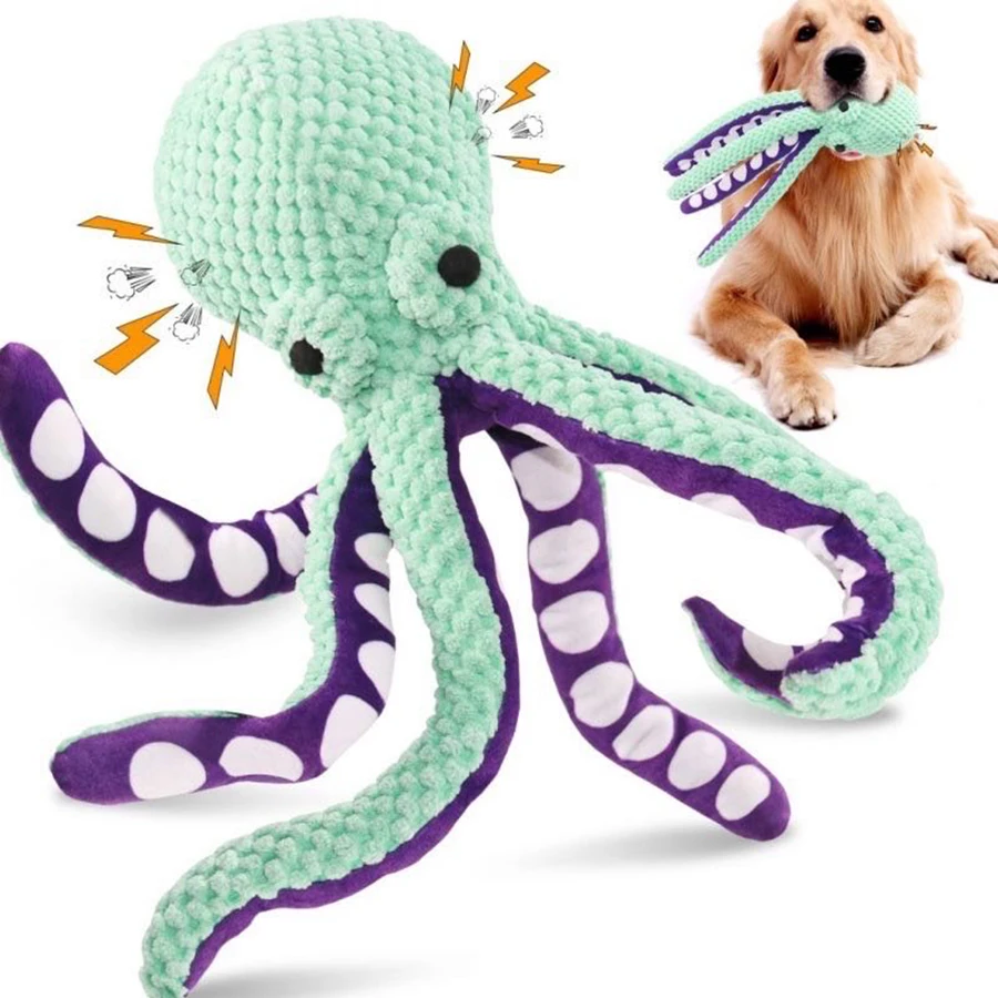 Dog pet plush octopus toy interactive sound anti-demolition home large and small dog boredom companion toy Dog pet plush octopus toy interactive sound anti-demolition home large and small dog boredom companion toy