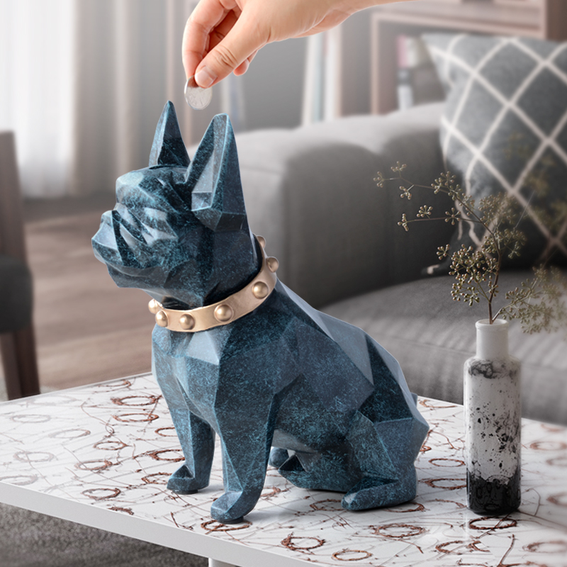 Dog Piggy Bank Coin Storage Figurine