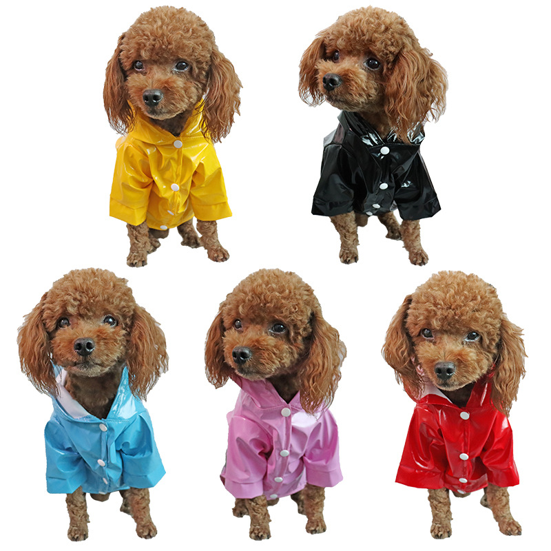 Dog Rain Poncho with Reflective Strip Design Dog Rain Poncho with Reflective Strip Design