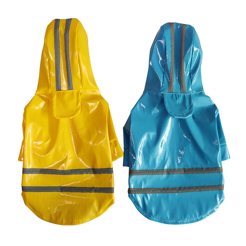 Dog Rain Poncho with Reflective Strip Design Dog Rain Poncho with Reflective Strip Design