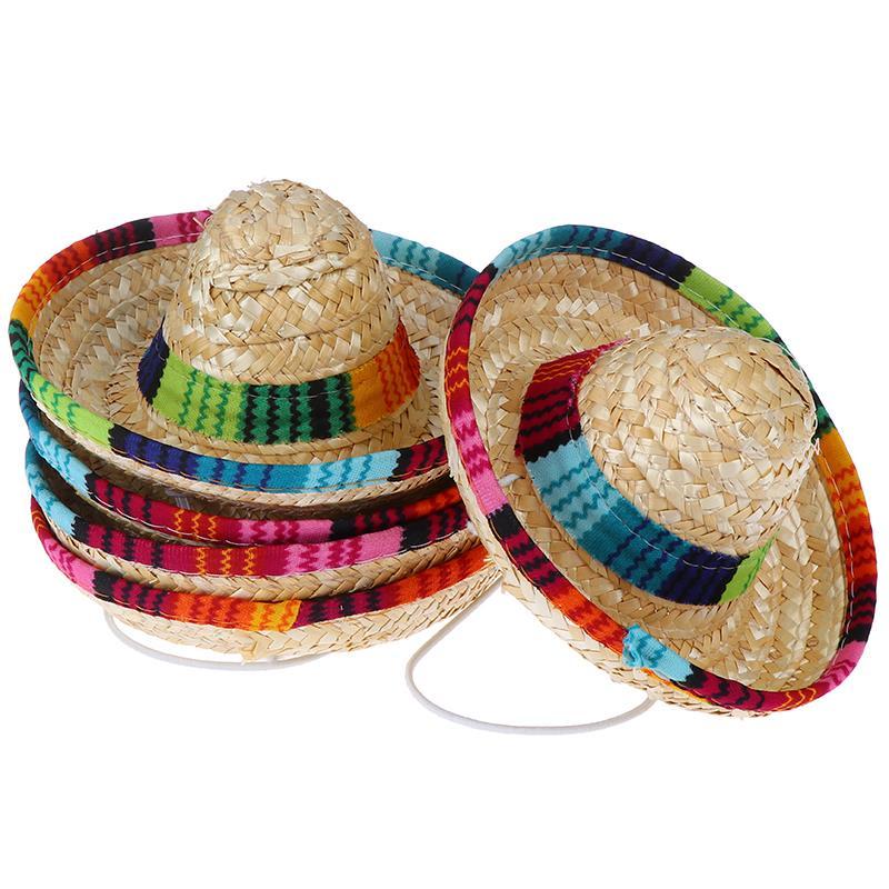 Dog Sombrero Pet Straw Woven Hat