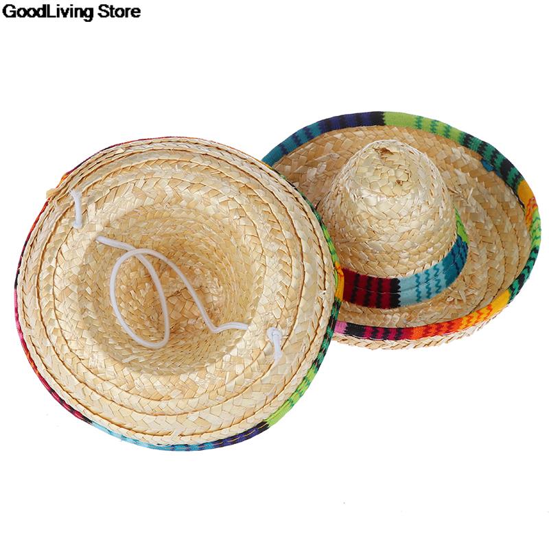 Dog Sombrero Pet Straw Woven Hat