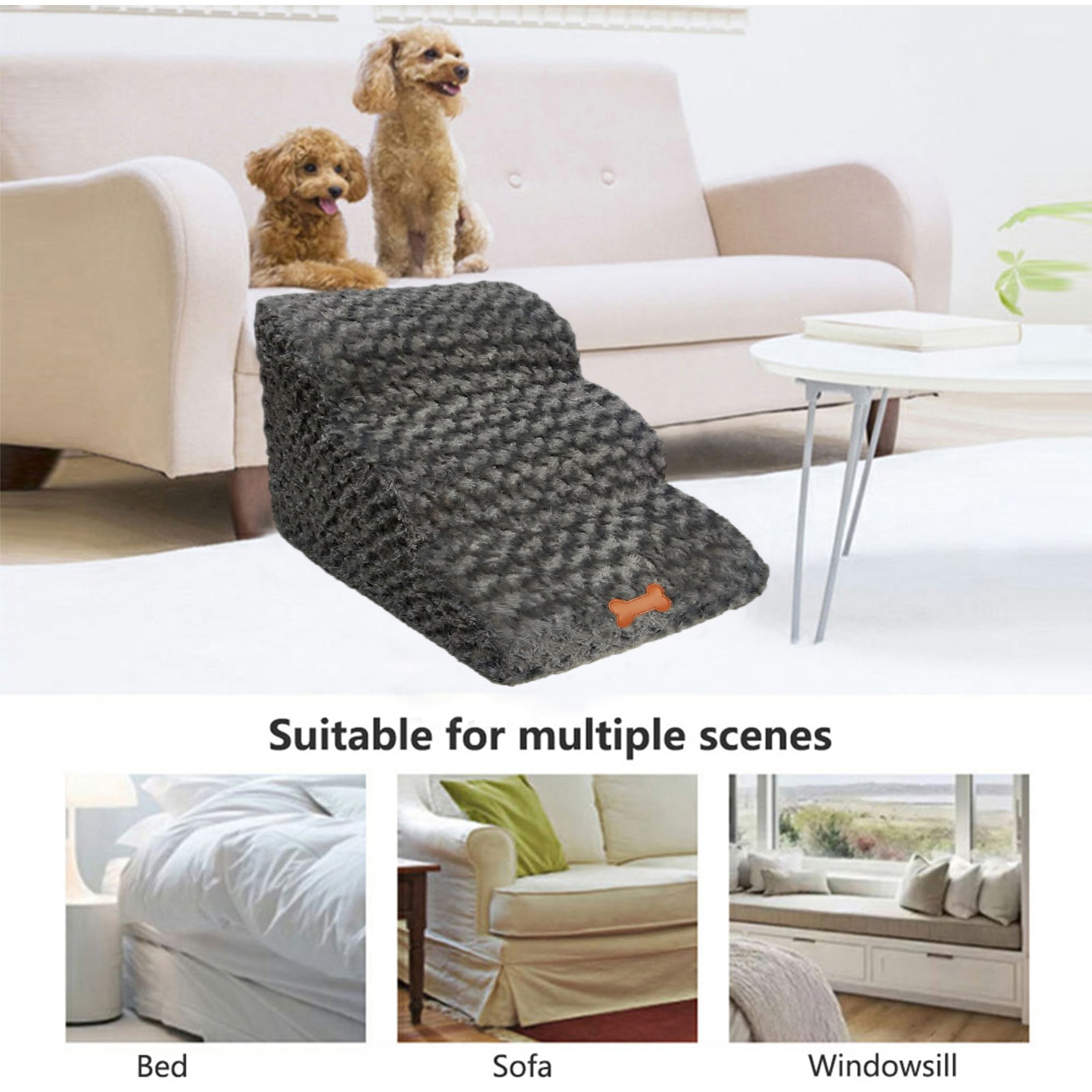 Dog Steps for Sofa 3 Tiers Pet Ladder