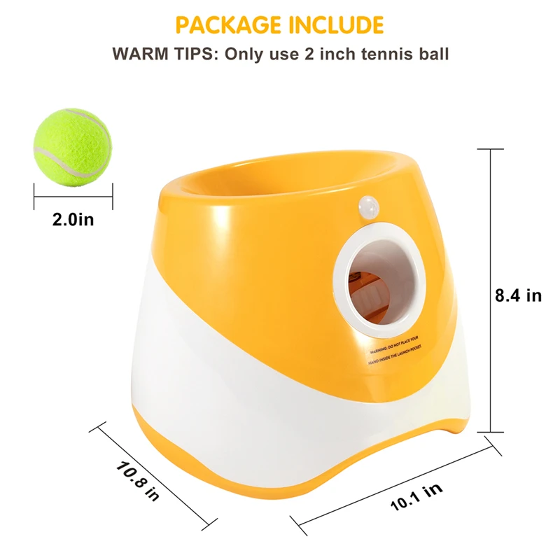 Dog Tennis Launcher Automatic Pet Dogs Chase Toy Mini Tennis Throwing Pinball Machine Fun Interactive Throw Rechargable