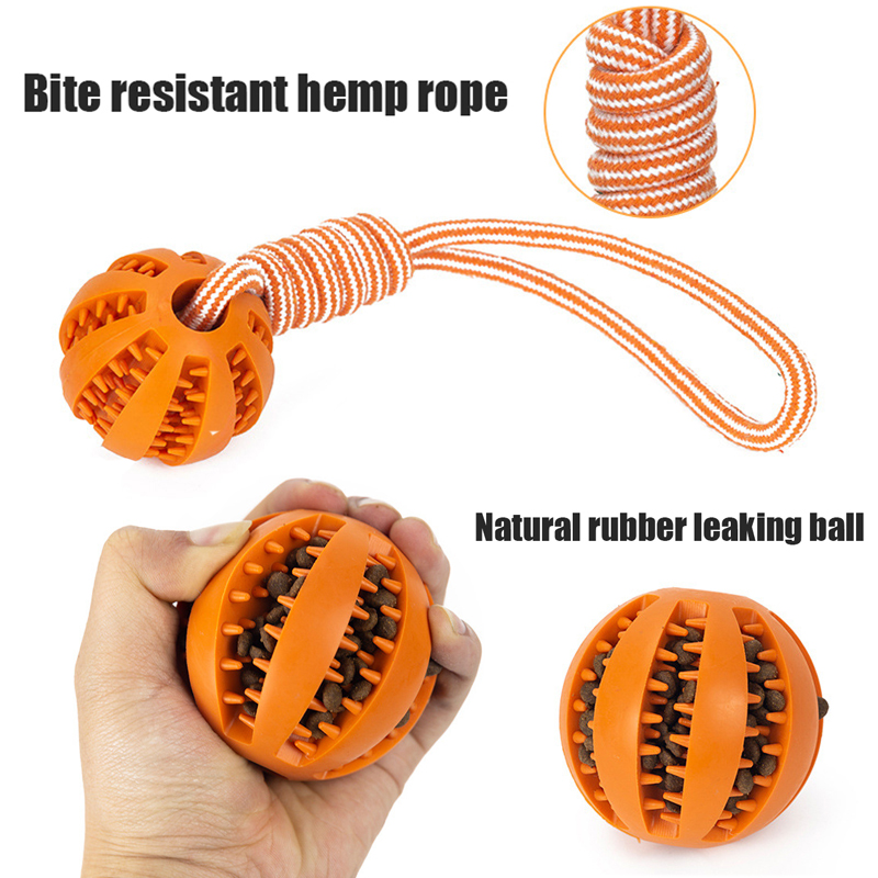 Dog Toys Treat Balls Interactive Hemp Rope Rubber Leaking Balls for Small Dogs Chewing Bite Resistant Toys Pet Tooth Dog Toys Treat Balls Interactive Hemp Rope Rubber Leaking Balls for Small Dogs Chewing Bite Resistant Toys Pet Tooth
