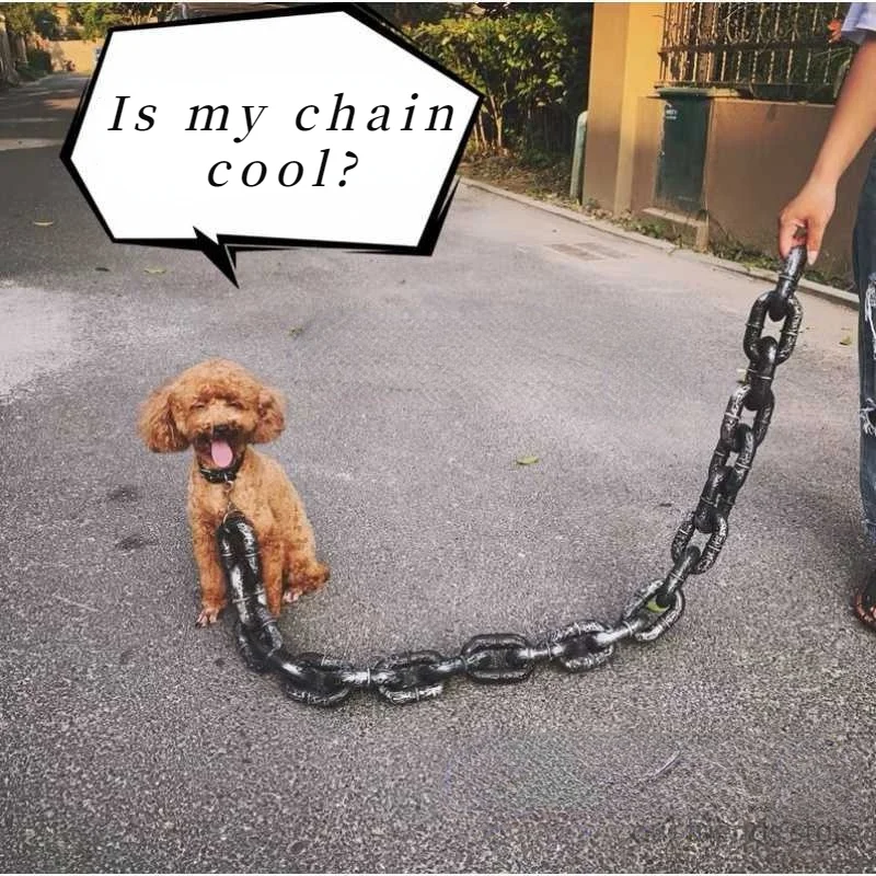 Dog Traction Chain Simulation Iron Chain Plastic Thick Chain Traction Rope Net Red Fun Pet Supplies Dogs Accessories Dog Traction Chain Simulation Iron Chain Plastic Thick Chain Traction Rope Net Red Fun Pet Supplies Dogs Accessories