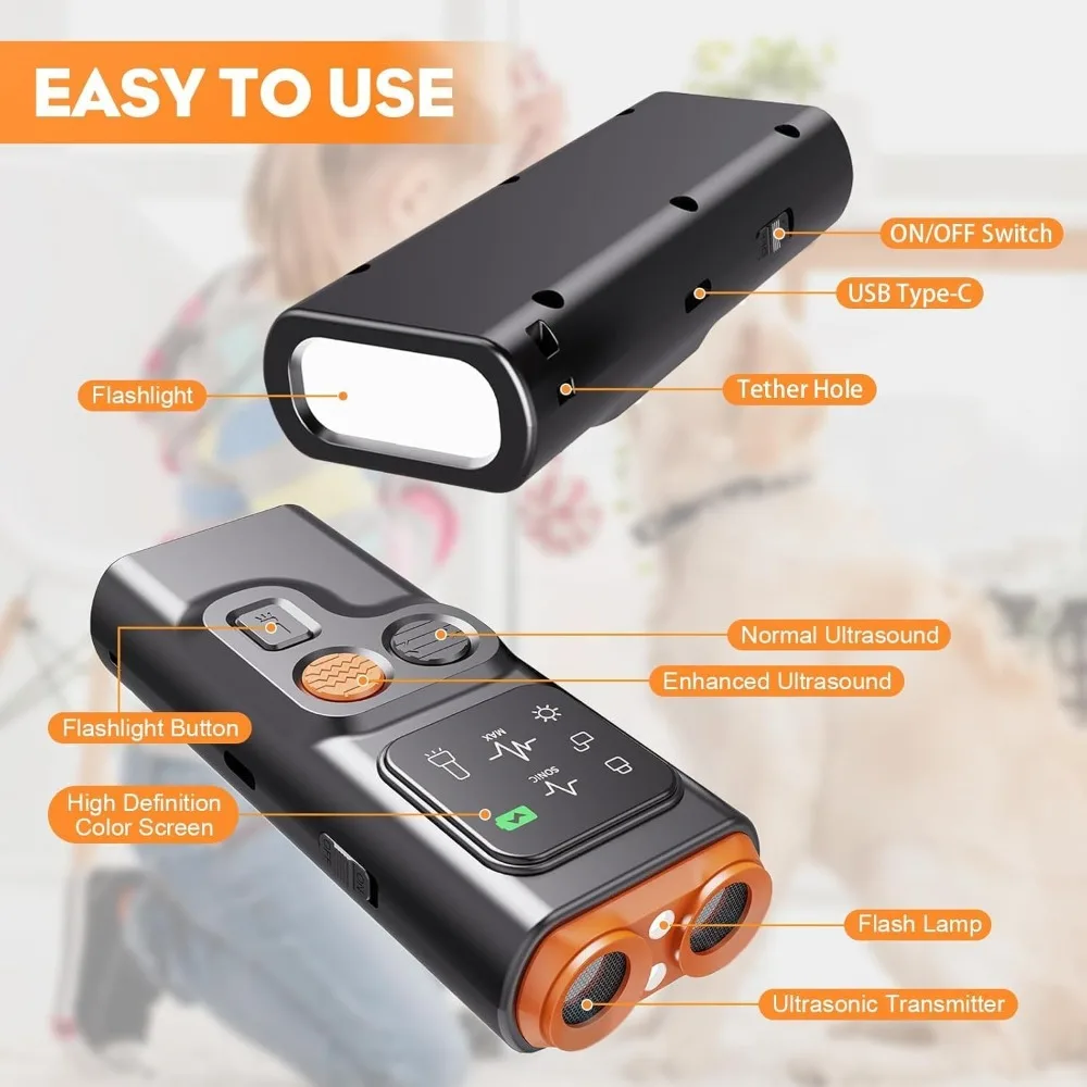 Dog Training Device Rechargeable Anti Dog Bark Stop-Barking Deterrent Device Pet Dog Repeller Ultrasonic with LED Dog Training Device Rechargeable Anti Dog Bark Stop-Barking Deterrent Device Pet Dog Repeller Ultrasonic with LED