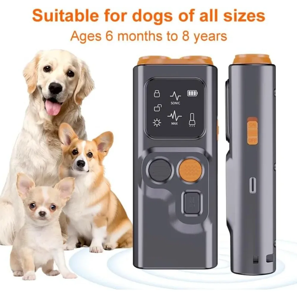 Dog Training Device Rechargeable Anti Dog Bark Stop-Barking Deterrent Device Pet Dog Repeller Ultrasonic with LED Dog Training Device Rechargeable Anti Dog Bark Stop-Barking Deterrent Device Pet Dog Repeller Ultrasonic with LED