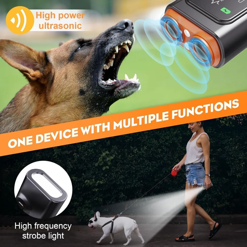Dog Training Device Rechargeable Anti Dog Bark Stop-Barking Deterrent Device Pet Dog Repeller Ultrasonic with LED Dog Training Device Rechargeable Anti Dog Bark Stop-Barking Deterrent Device Pet Dog Repeller Ultrasonic with LED