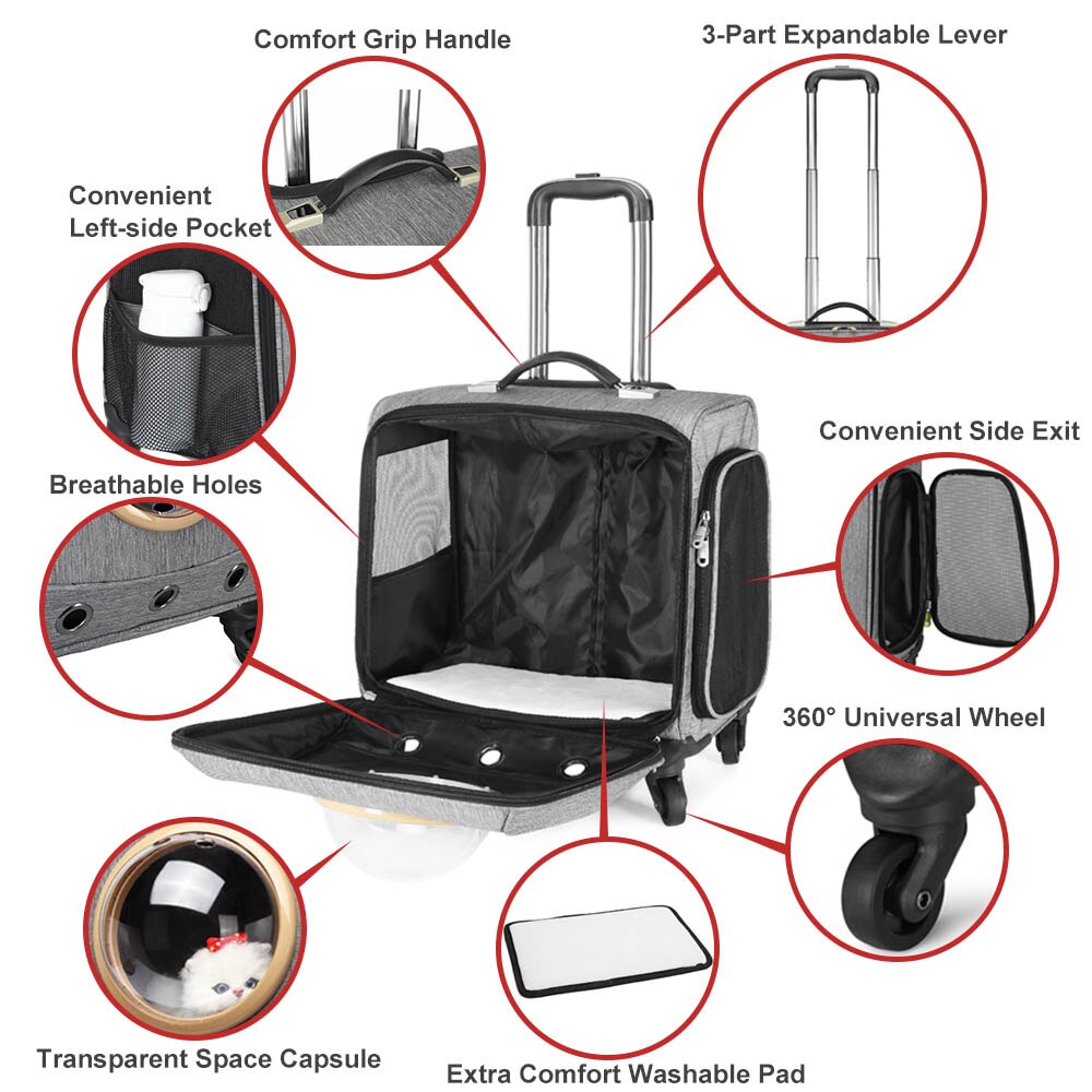 Dog Trolley Pet Carrier Luggage Dog Trolley Pet Carrier Luggage