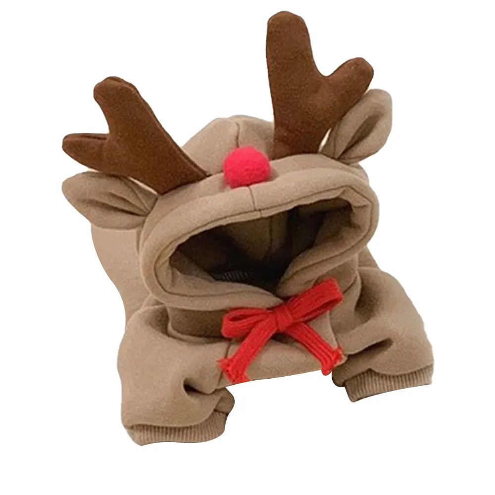 Dog Winter Warm Clothes Cute Plush Coat Hoodies Pet Costume Jacket For Puppy Cat French Bulldog Chihuahua Small Dog