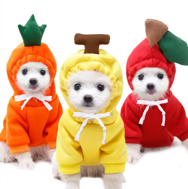 Dog Winter Warm Clothes Cute Plush Coat Hoodies Pet Costume Jacket For Puppy Cat French Bulldog Chihuahua Small Dog