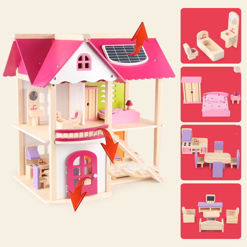 Doll House For Girls Wooden Villa Doll House For Girls Wooden Villa