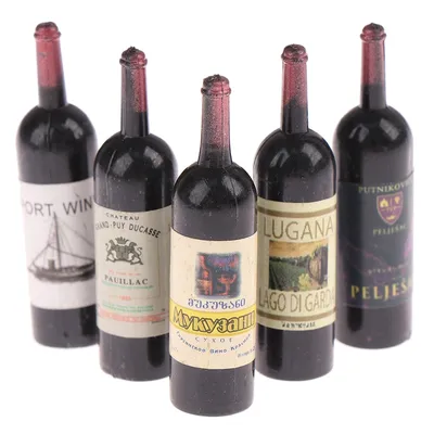 Dollhouse Accessory Miniature Wine Bottle (10 pcs)