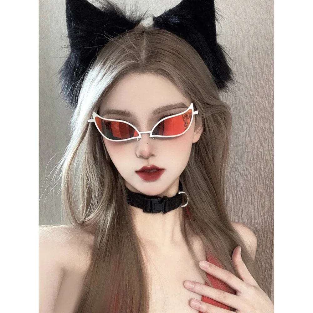 Donquixote PVC Sunglasses Doflamingo Cosplay Glasses Anime Cat Eye Sunglasses for Women Men Funny Christmas Gift Party