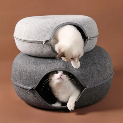 Donut Shaped Felt Cave Cat Bed Donut Shaped Felt Cave Cat Bed