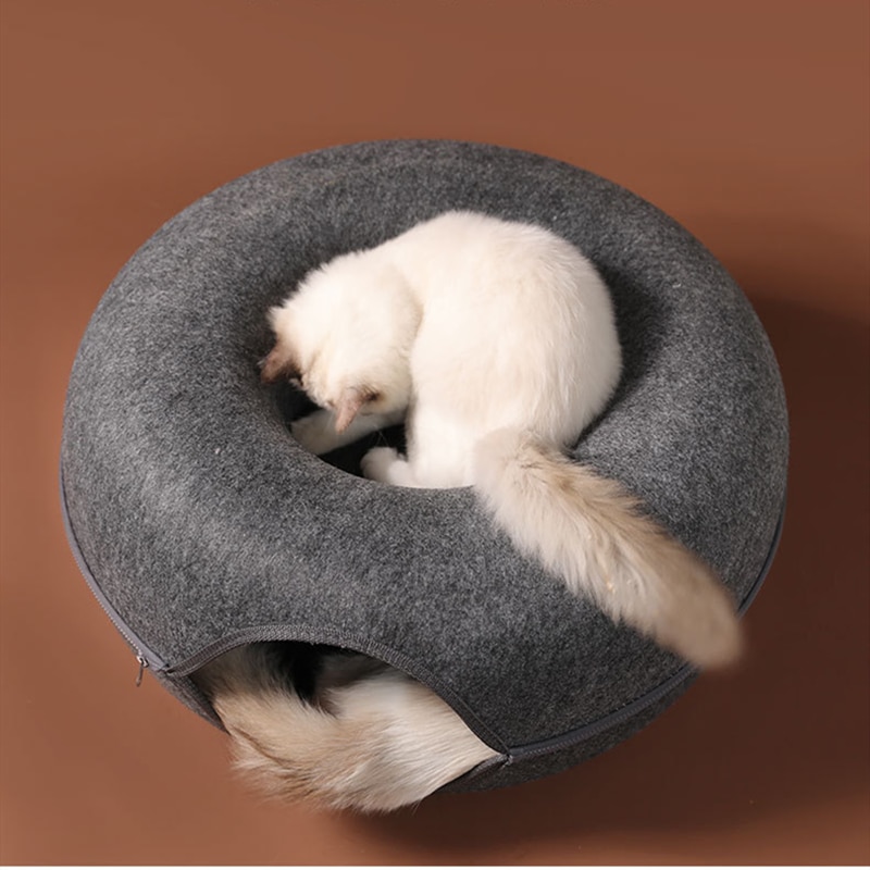 Donut Shaped Felt Cave Cat Bed Donut Shaped Felt Cave Cat Bed