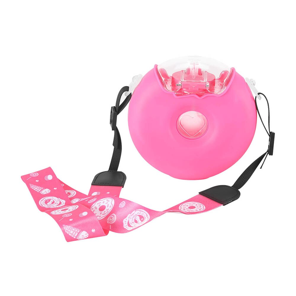 Donut Shaped Water Bottle with Straw and Strap Donut Shaped Water Bottle with Straw and Strap