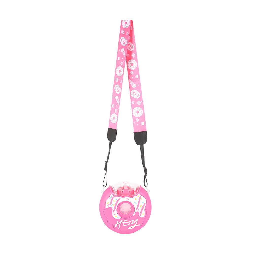 Donut Shaped Water Bottle with Straw and Strap Donut Shaped Water Bottle with Straw and Strap