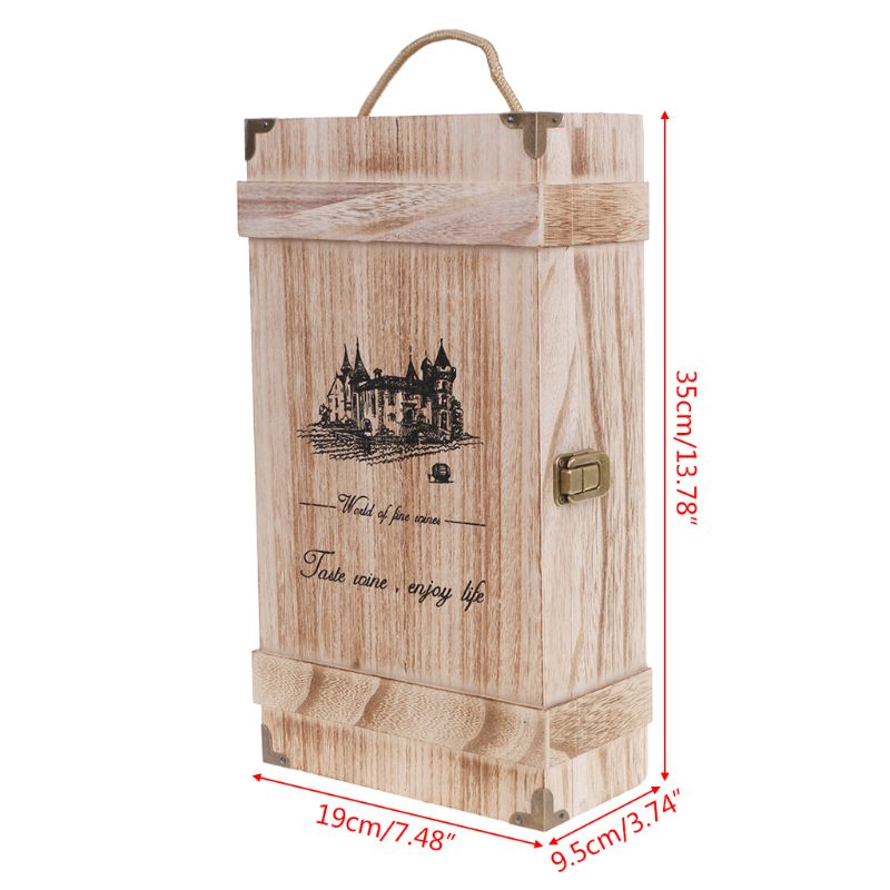 Double-Bottle Wooden Wine Carrier Double-Bottle Wooden Wine Carrier