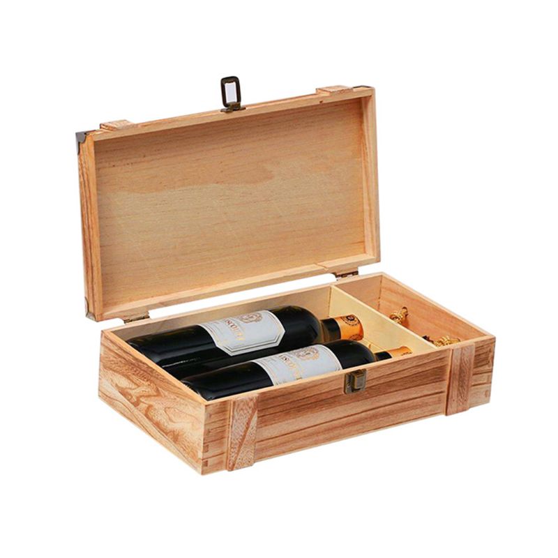 Double-Bottle Wooden Wine Carrier Double-Bottle Wooden Wine Carrier