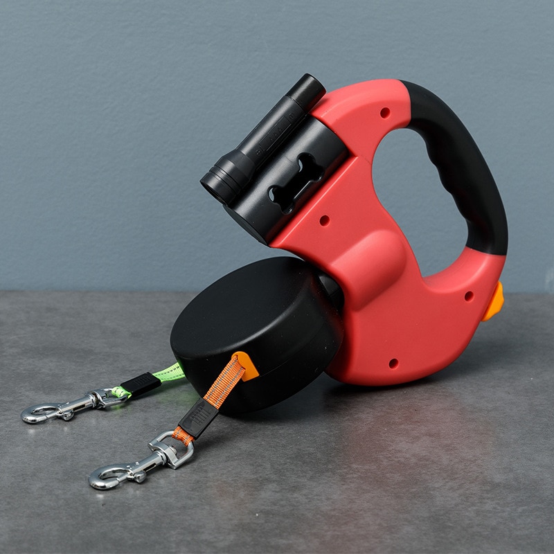 Double Dog Leash with Built In Light