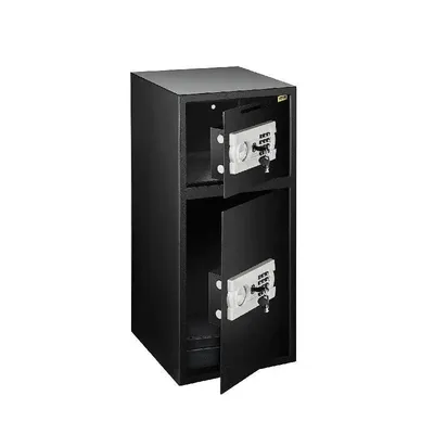 Double Door Safe 33 Inch Deposit Box Secret Hidden Piggy Bank Steel Separate Storage Space Electronic Lock Use for